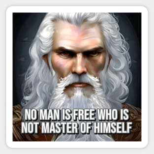 No man is free who is not master of himself Sticker